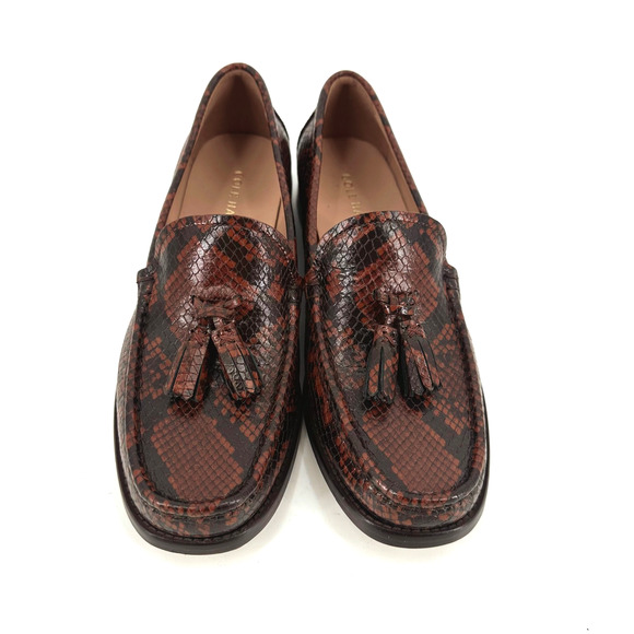 Cole Haan Womens Lana Lux Tassel Leather Loafers Size 7B Brown Snake Print - Picture 5 of 8
